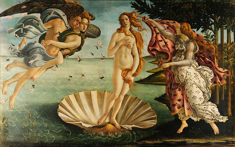The Birth of Venus, Sandro Botticelli (Uffizi, Florence:1486)