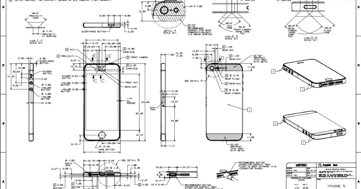 Mobile Tecno Iphone 5 Full Detailed Schematic Diagram
