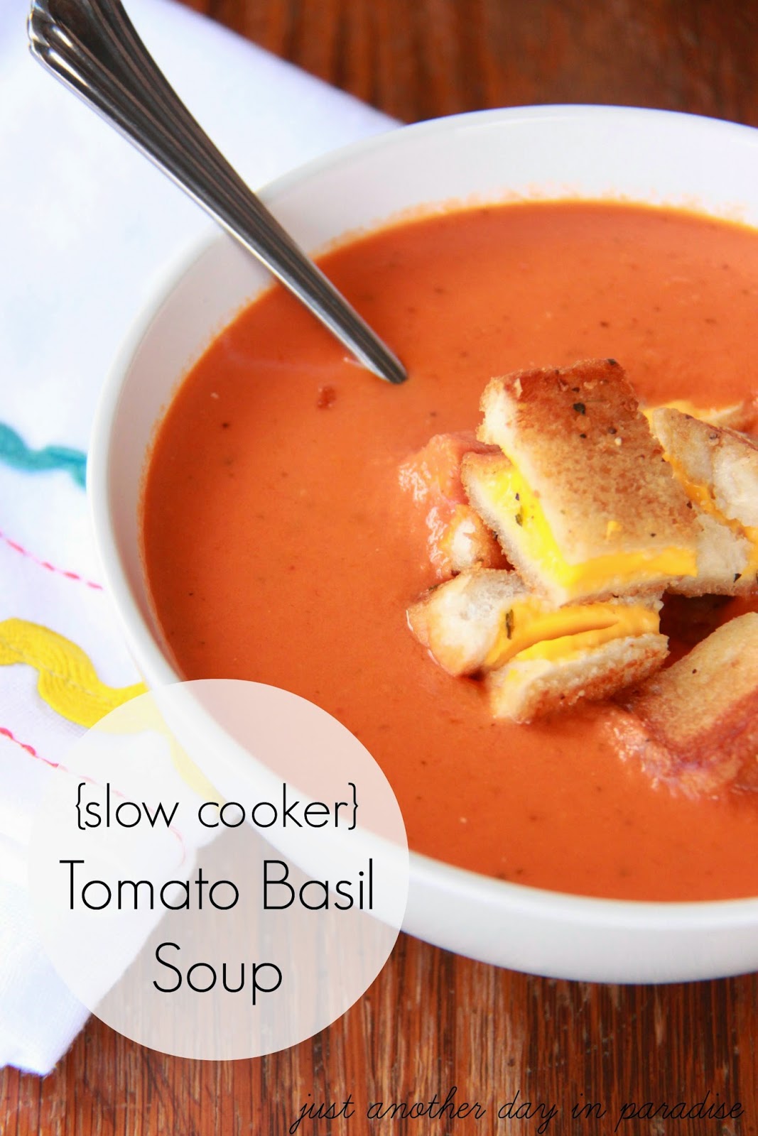 Larissa Another Day Slow Cooker Tomato Basil Soup {Slow Cooker Saturday}
