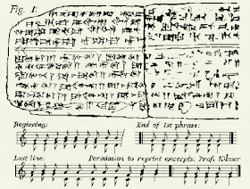 шумерский гимн записанный на глиняной табличке клинописью в которой зашифрованы ноты