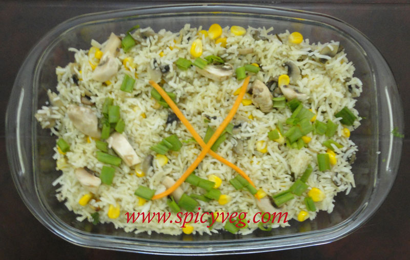 World Of Vegeterian Recipes Sweet Corn Mushroom Fried Rice