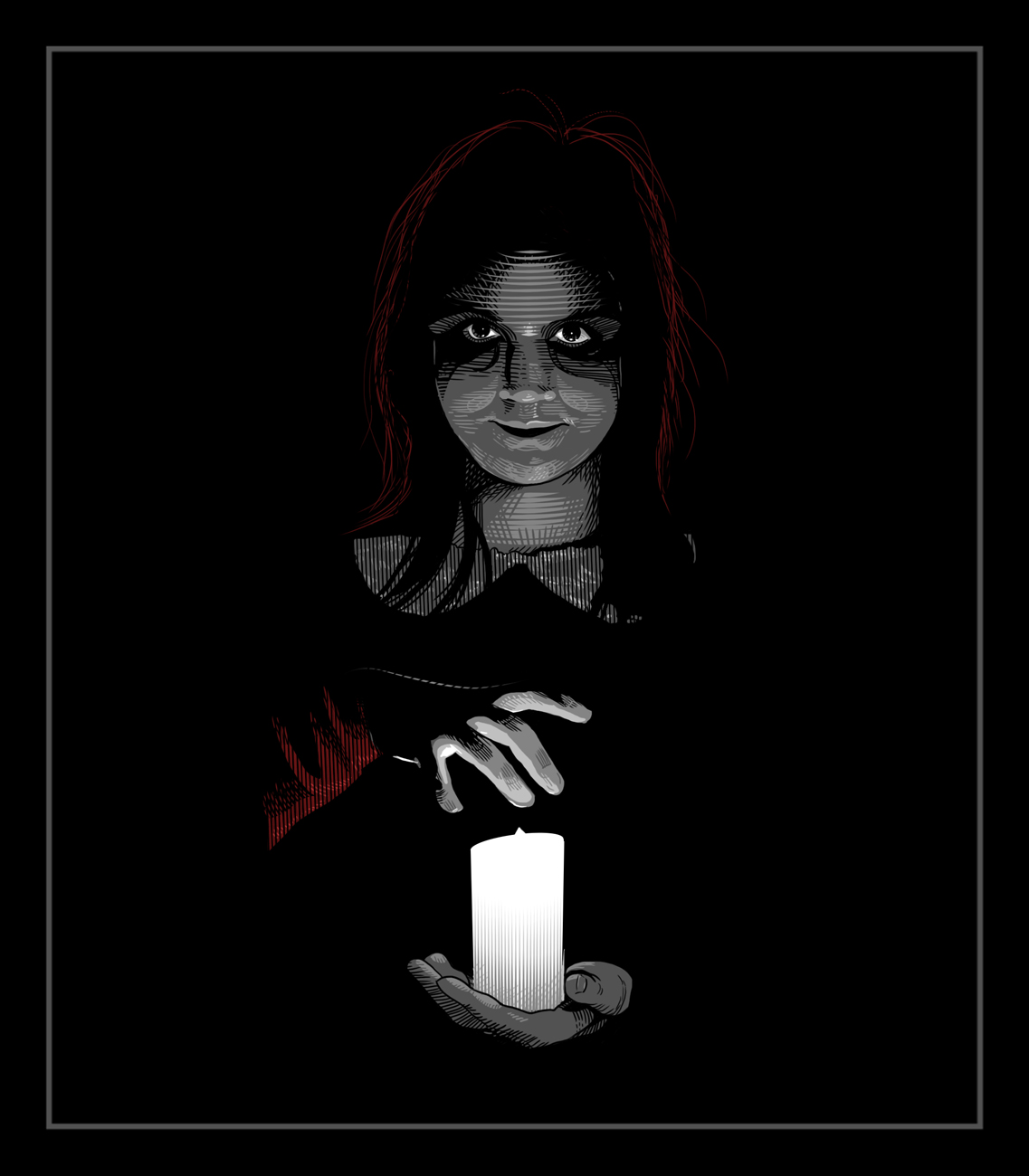dougbuddy Miskatonopoly Candle Girl Card back Concept Illustration