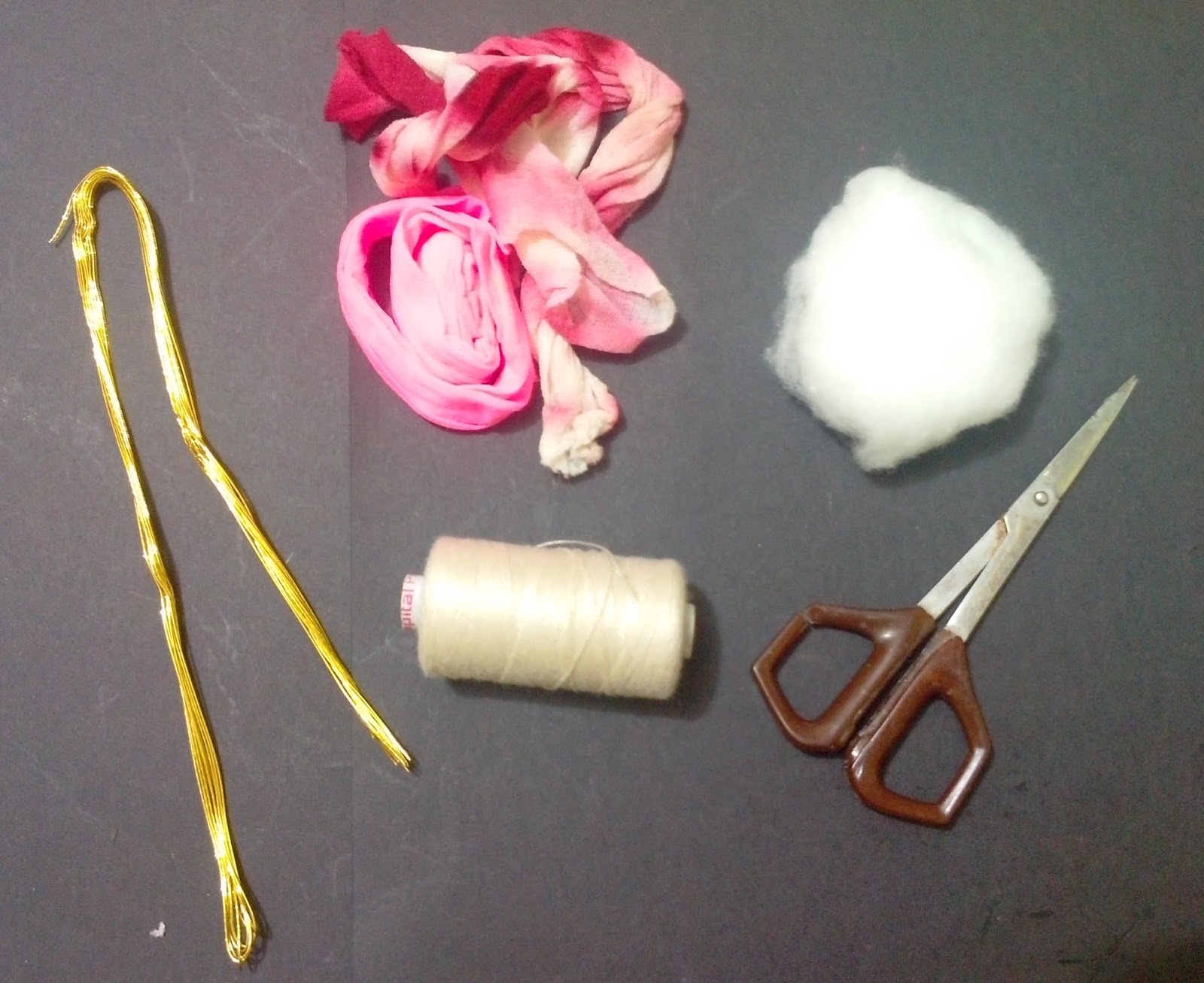 "The Crafty World" Pankh Arts Fabric Flowers Stems 1