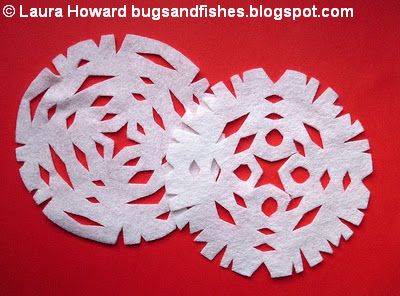 Bugs and Fishes by Lupin: How To: Felt Snowflake Coasters & Ornaments