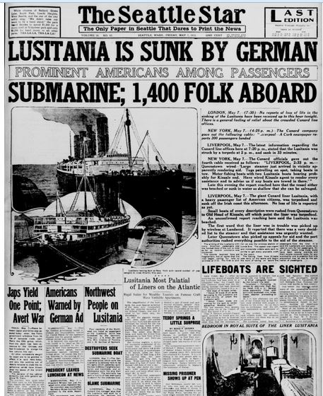 documenti storia filosofia 3 L'affondamento del Lusitania