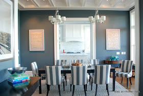 DIY linen and paper wall art in the dining room by Stay At Home-ista