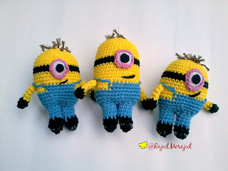 Amigurumi Minions, Phil Minions, Minions, Despicable Me, Boneka Minions