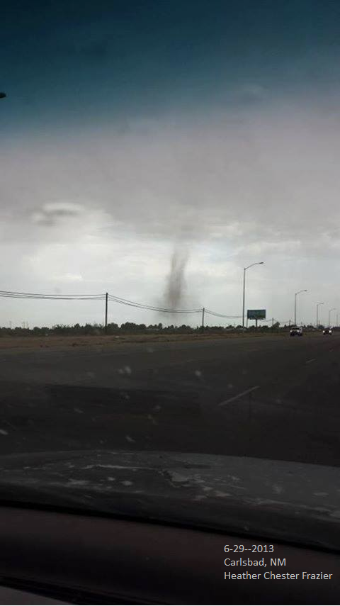 Landspout Tornado Near Carlsbad, NM Saturday, June 29, 2013.