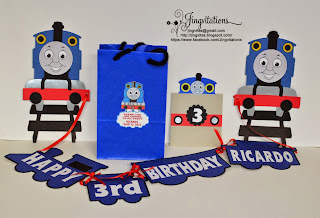 Thomas the Train Invitations, Banner, Goody bags, Door Sign, Cake Topper