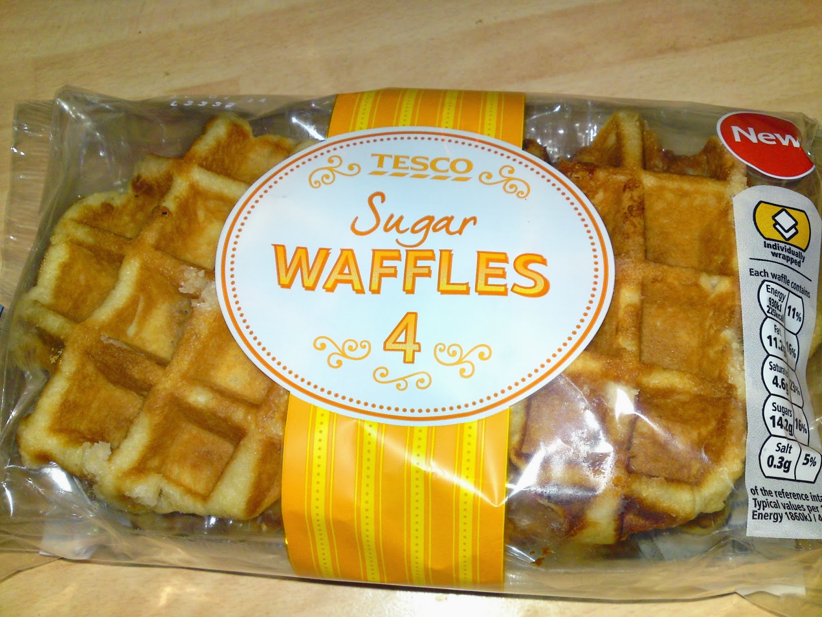 Lactose Free UK Tesco 4 Sugar Waffles