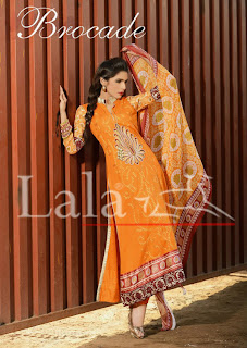 Formal Wear | Lala Textiles Brocade Lawn Dresses Collection 2013