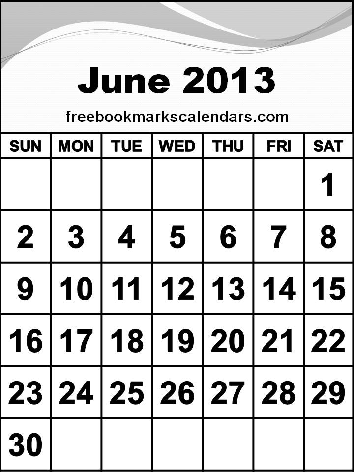 June 2013 Calendar Template