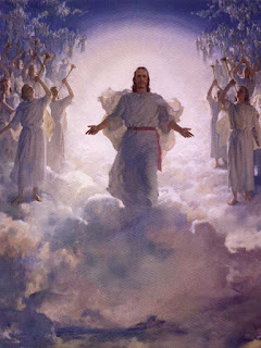 heaven clouds jesus angels trumpets