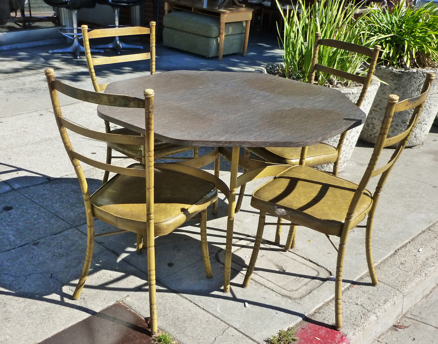 UHURU FURNITURE & COLLECTIBLES SOLD Faux Bamboo Kitchen Table