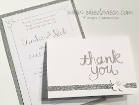 DIY Wedding Thank You Cards with Stampin' Up! Watercolor Thank You stamp #stampinup #wedding www.juliedavison.com