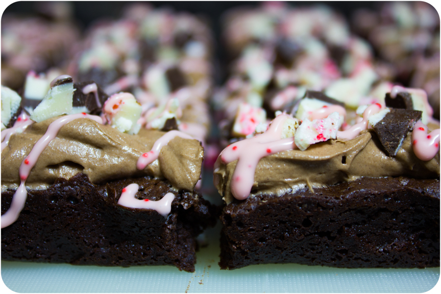 Cupcake Crazy Gem! Peppermint Bark Frosted Brownies