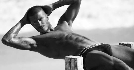 David Beckham shirtless and underwear caps