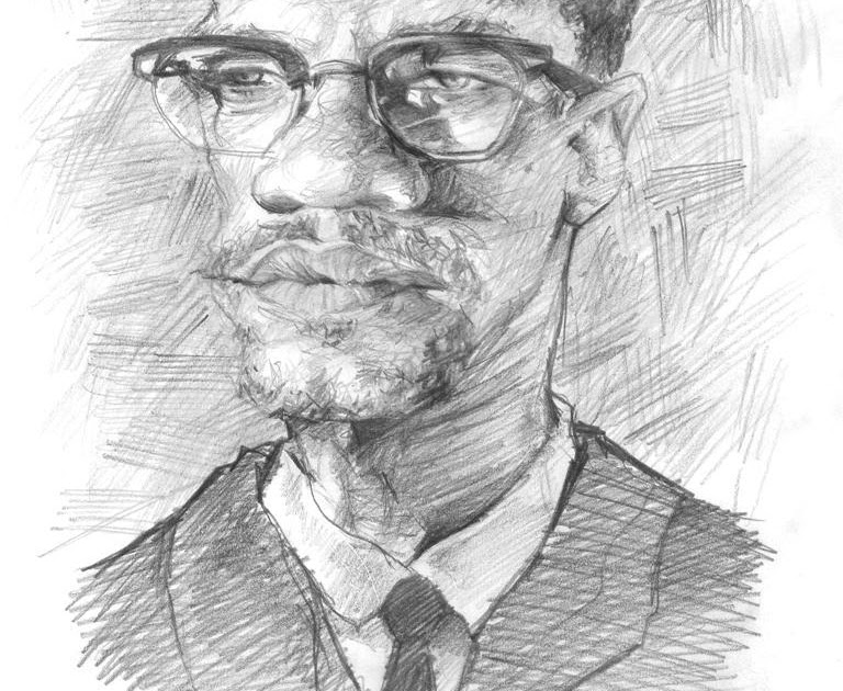 YAMORE Arts " MALCOLM X CARICATURE SKETCH"