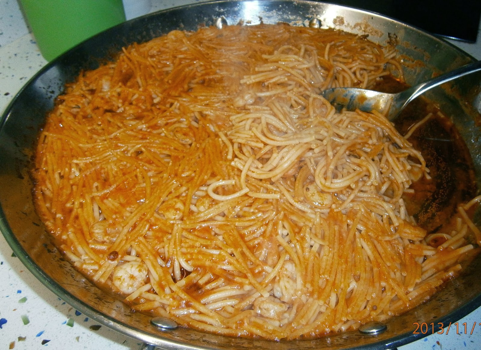 La cuina de la Berengària Fideuà o mas bien "fideus rossejats"