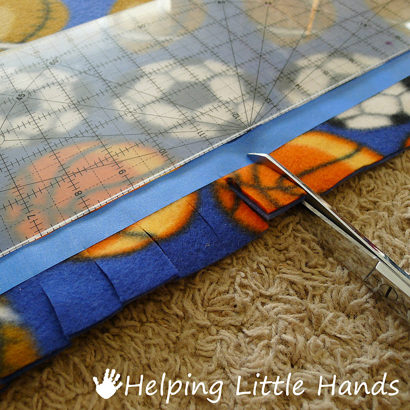 Pieces by Polly Double Layered NoSew "Braided" Fleece Blanket Tutorial