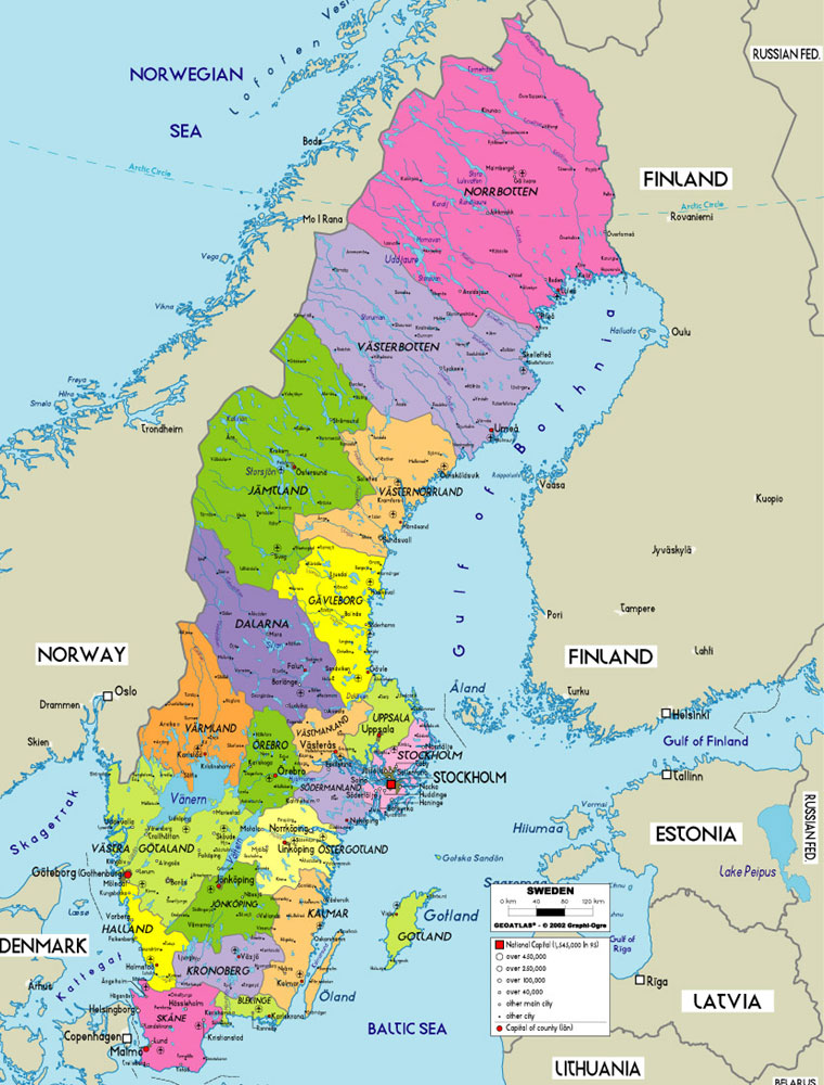 sweden city map