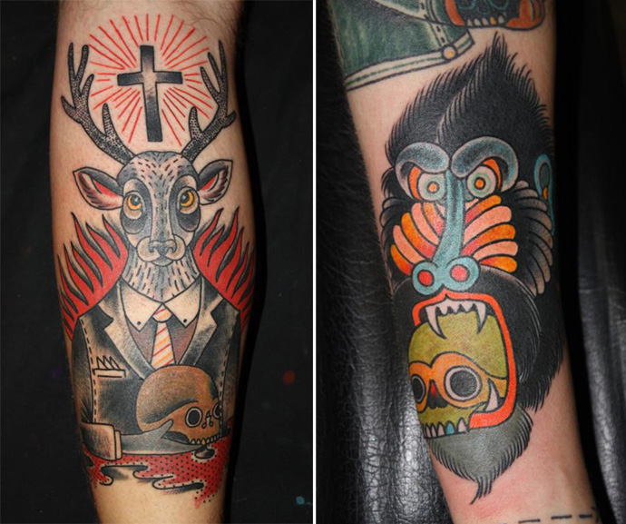 thank god i posted this damn deer tattoo love the style 