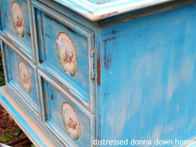 distressed painting, cabinet makeover, Farragoz, The Graphics Fairy.  Americana Decor Chalky Finish in Escape