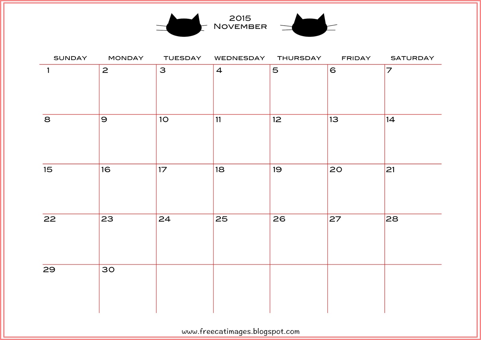 Printable Calendar 2015 Cat | free cat images free printable 2015 november calendar Printable Calendar 2015 Cat | free cat images free printable 2015 november calendar