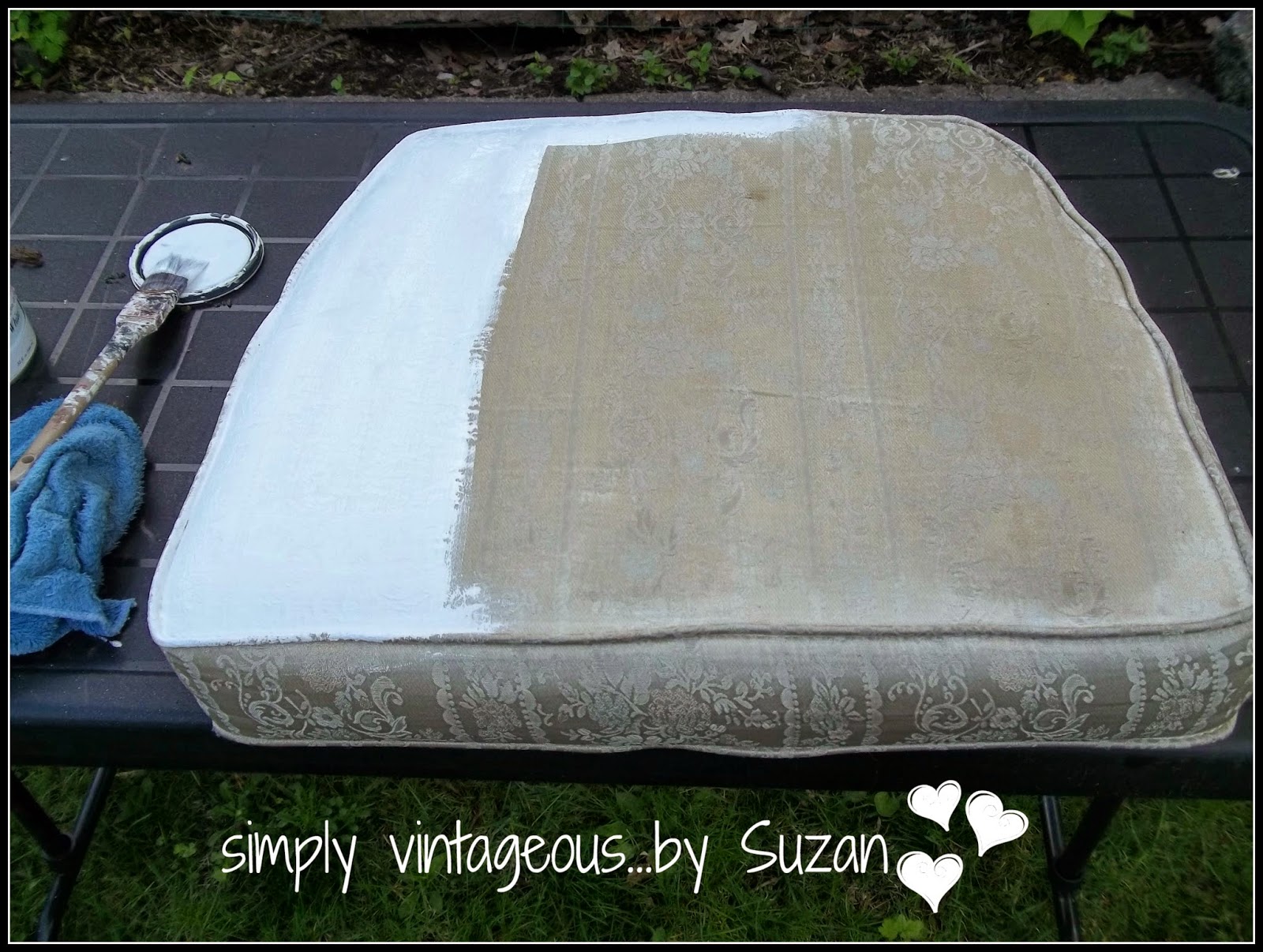 simply vintageous...by Suzan Painting regular furniture to use outdoors