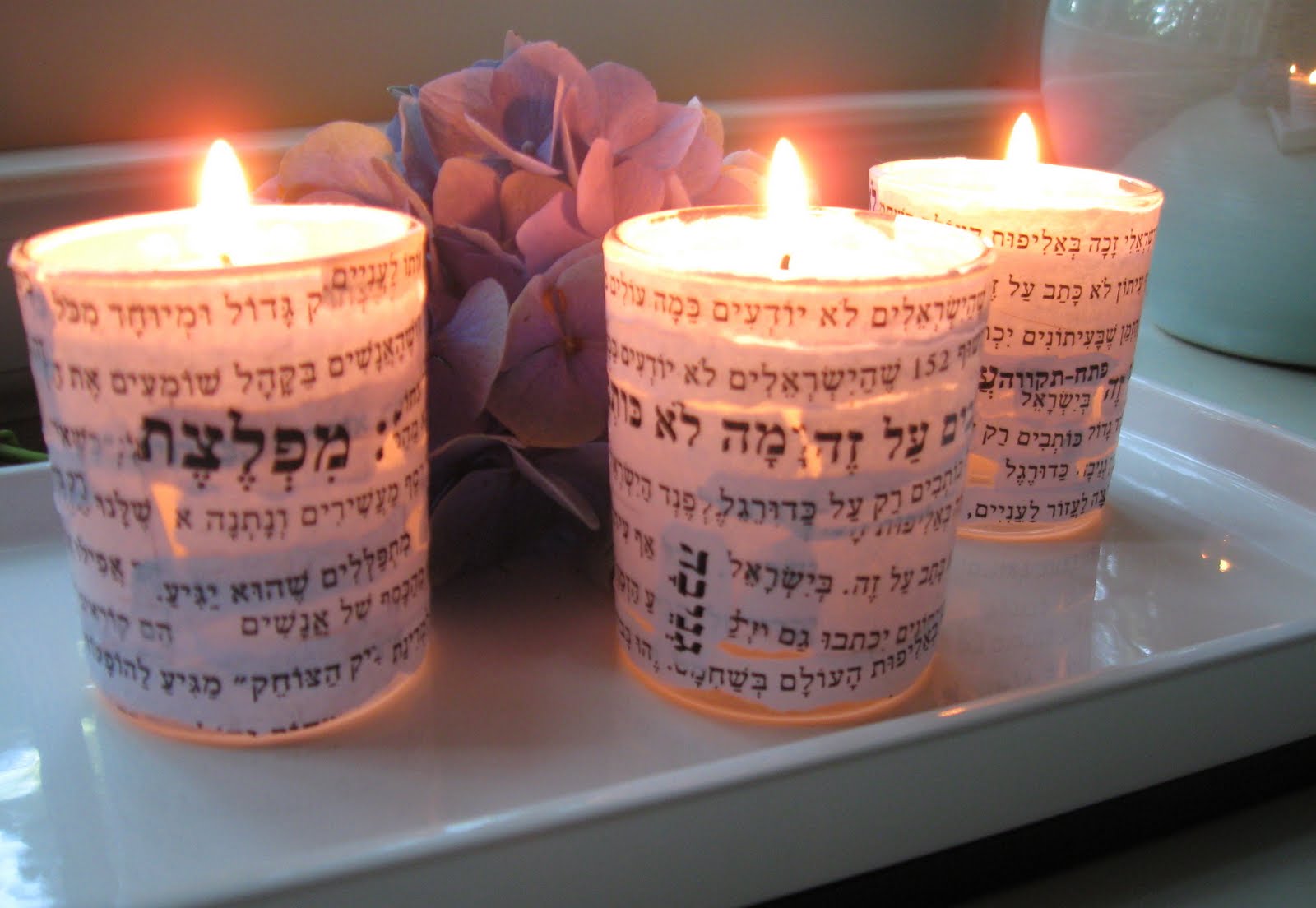 Design Megillah Hebrew Type Votives