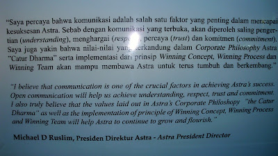 Kata-kata motivasi dari Michael D Ruslim (Presiden Direktur Astra)