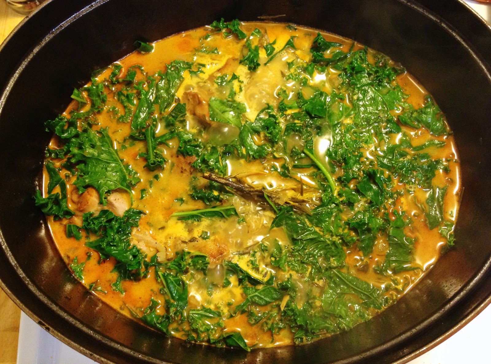 The Lush Chef Braised Chicken & Kale in White Wine