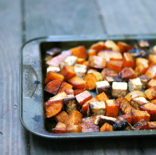 Mix it Up Roasted Balsamic Sweet Potatoes and Tofu