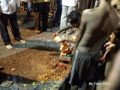 All religious paraphernalia are removed before ganesh immersion