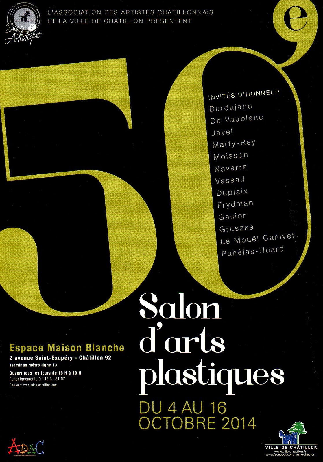 Salon d'Arts plastiques de Châtillon du 4 au 16 octobre 2014