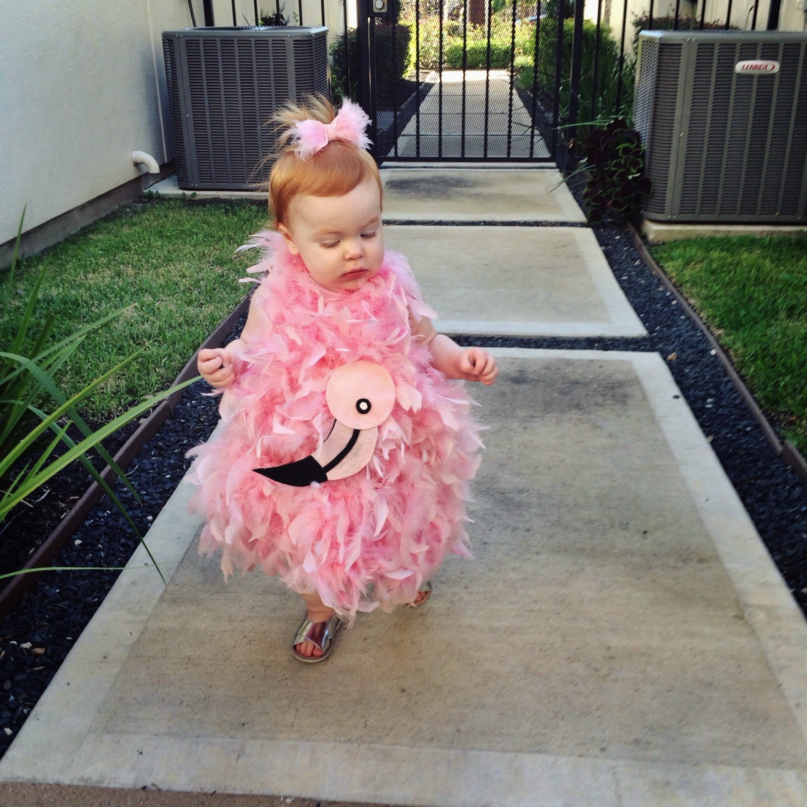Veronika's Blushing DIY Flamingo Halloween Costume for Toddlers!