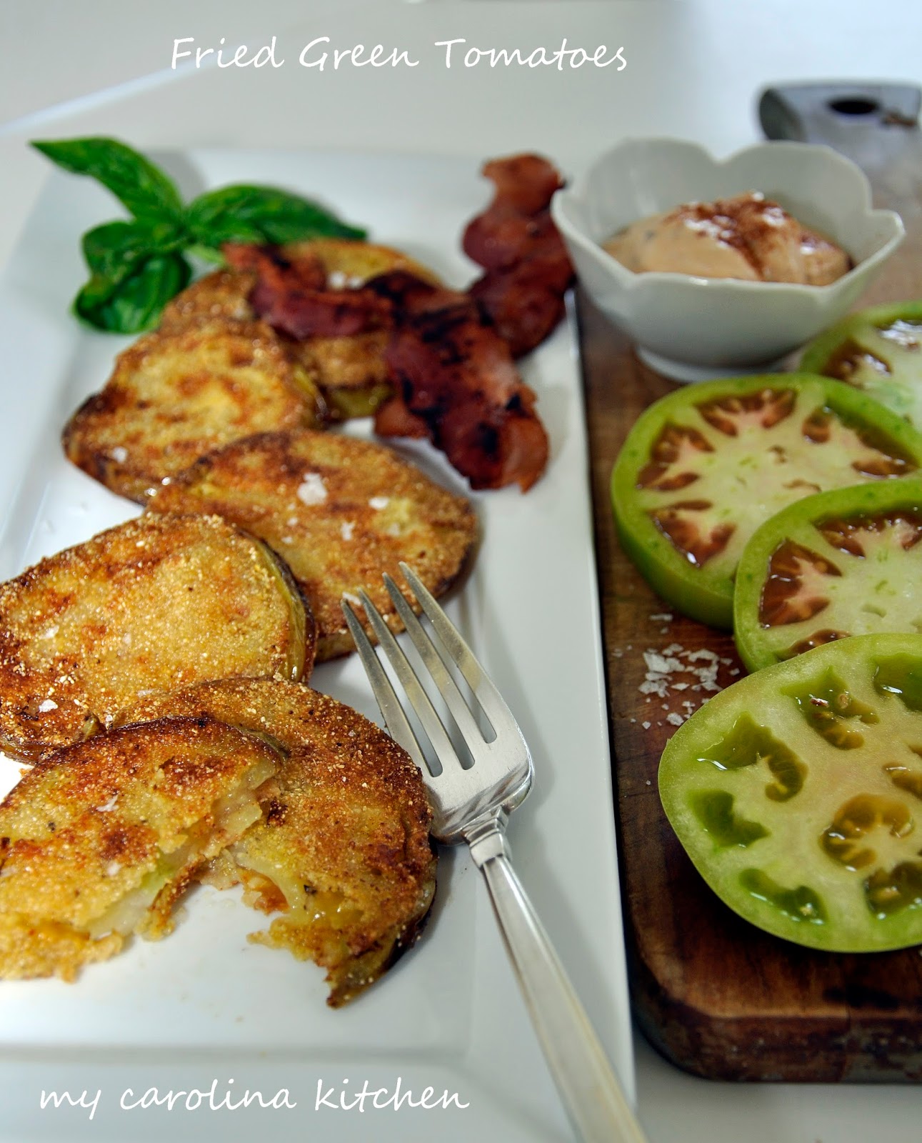 My Carolina Kitchen Fried Green Tomatoes with Smoked Chipotles in