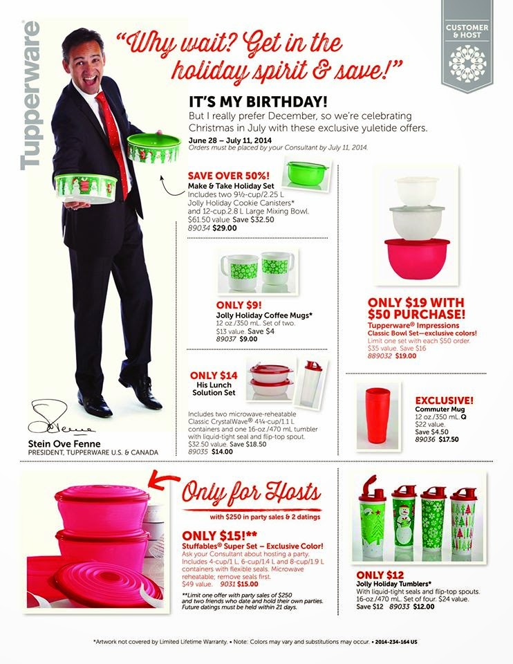 hi ho hi ho with tupperware we go christmas in july specials end today holiday tupperware flyers