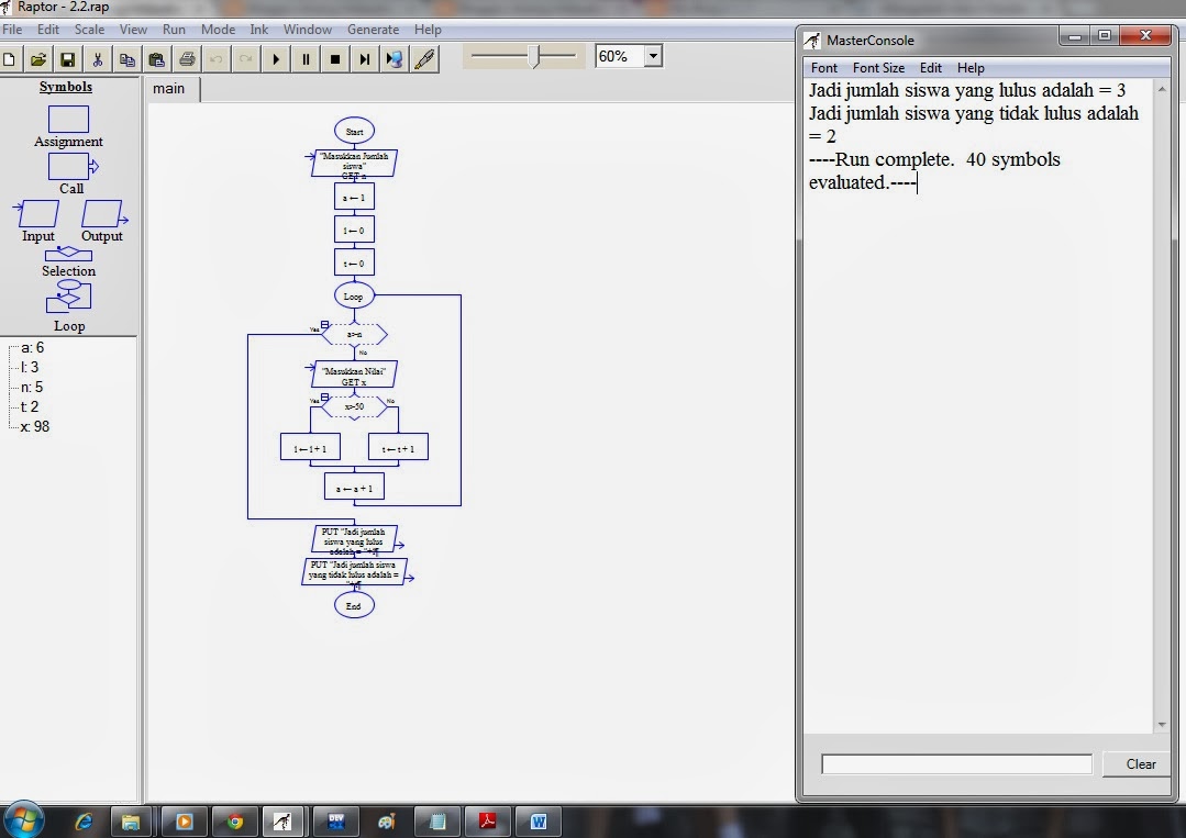 program Menentukan siswa yang lulus/ tidak lulus program Menentukan siswa yang lulus/ tidak lulus