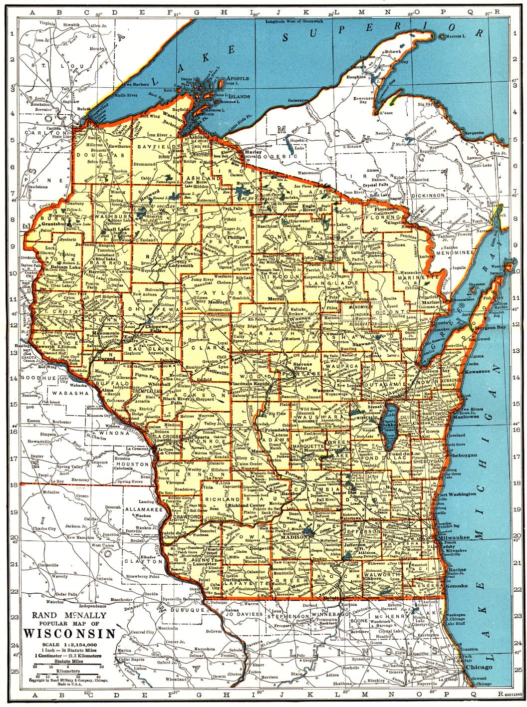Wisconsin Map Political