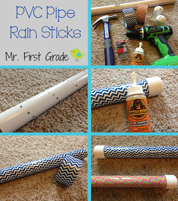 Mr. First Grade Monday Made It Rain Sticks!