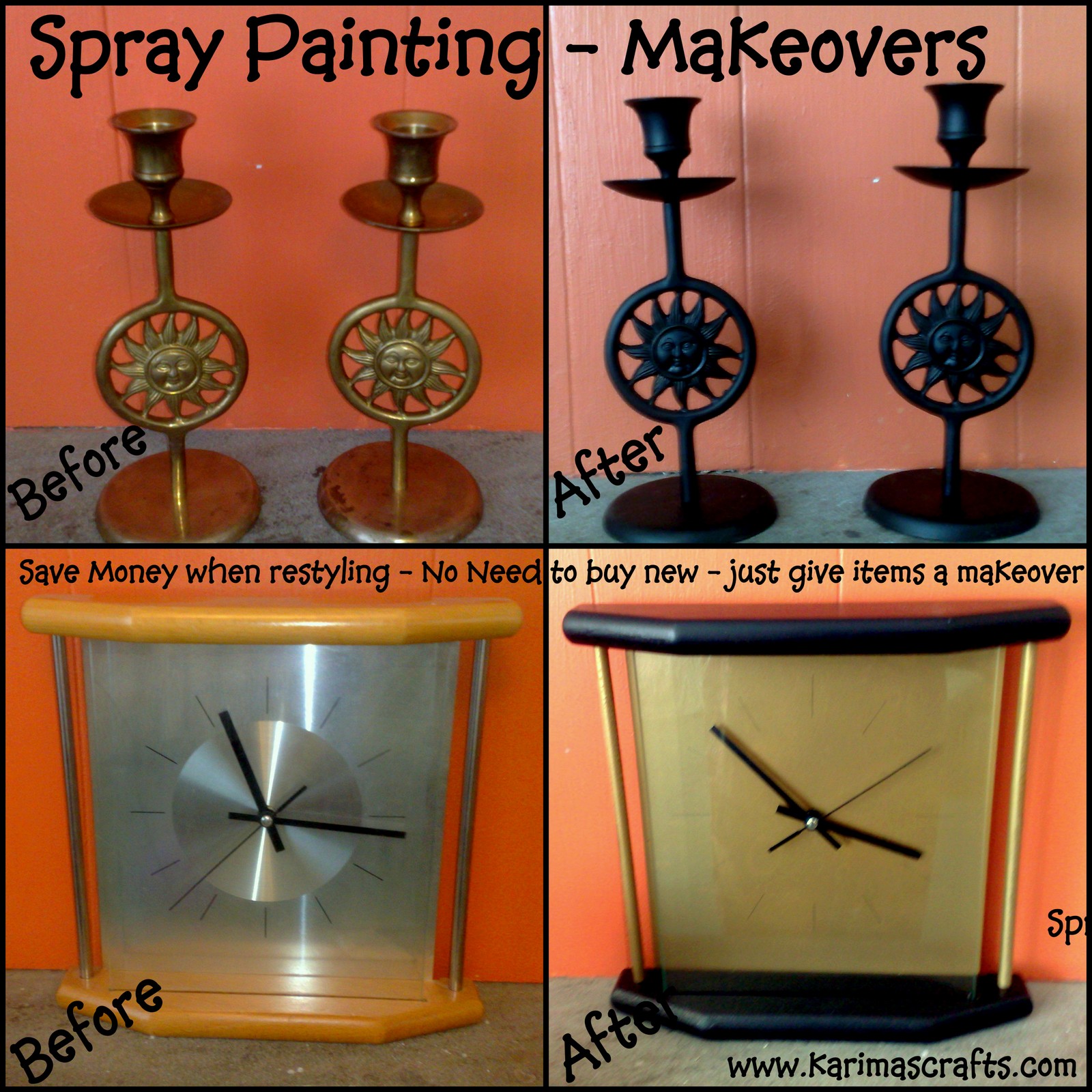 Karima's Crafts Spray painting an alternative to buying new Great Idea!