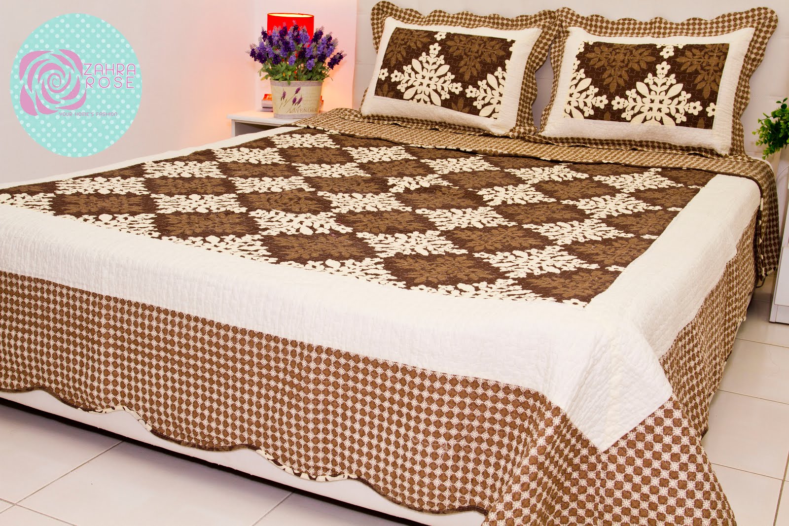 Zahra Rose Design (Cotton Patchwork Bed sheet) COTTON PATCHWORK