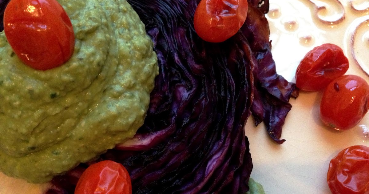 glutenfreehappytummy Oven Roasted Cabbage "Steaks" w/ Avocado Pesto