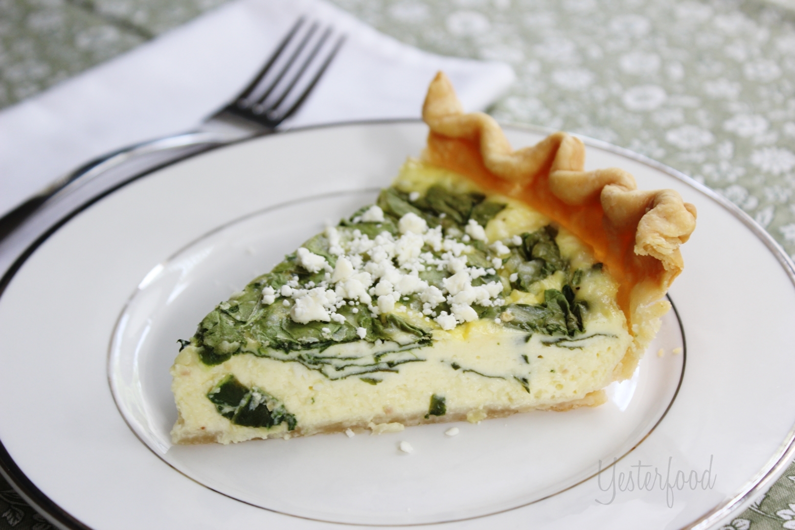 Yesterfood Spinach Cream Cheese Quiche