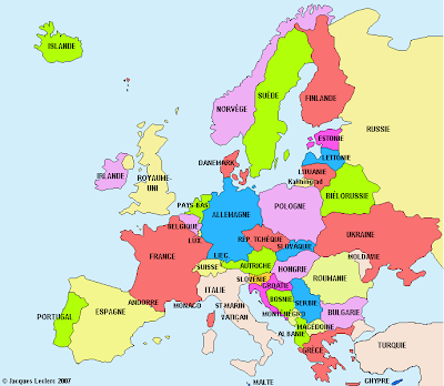 Kart over Europa Land