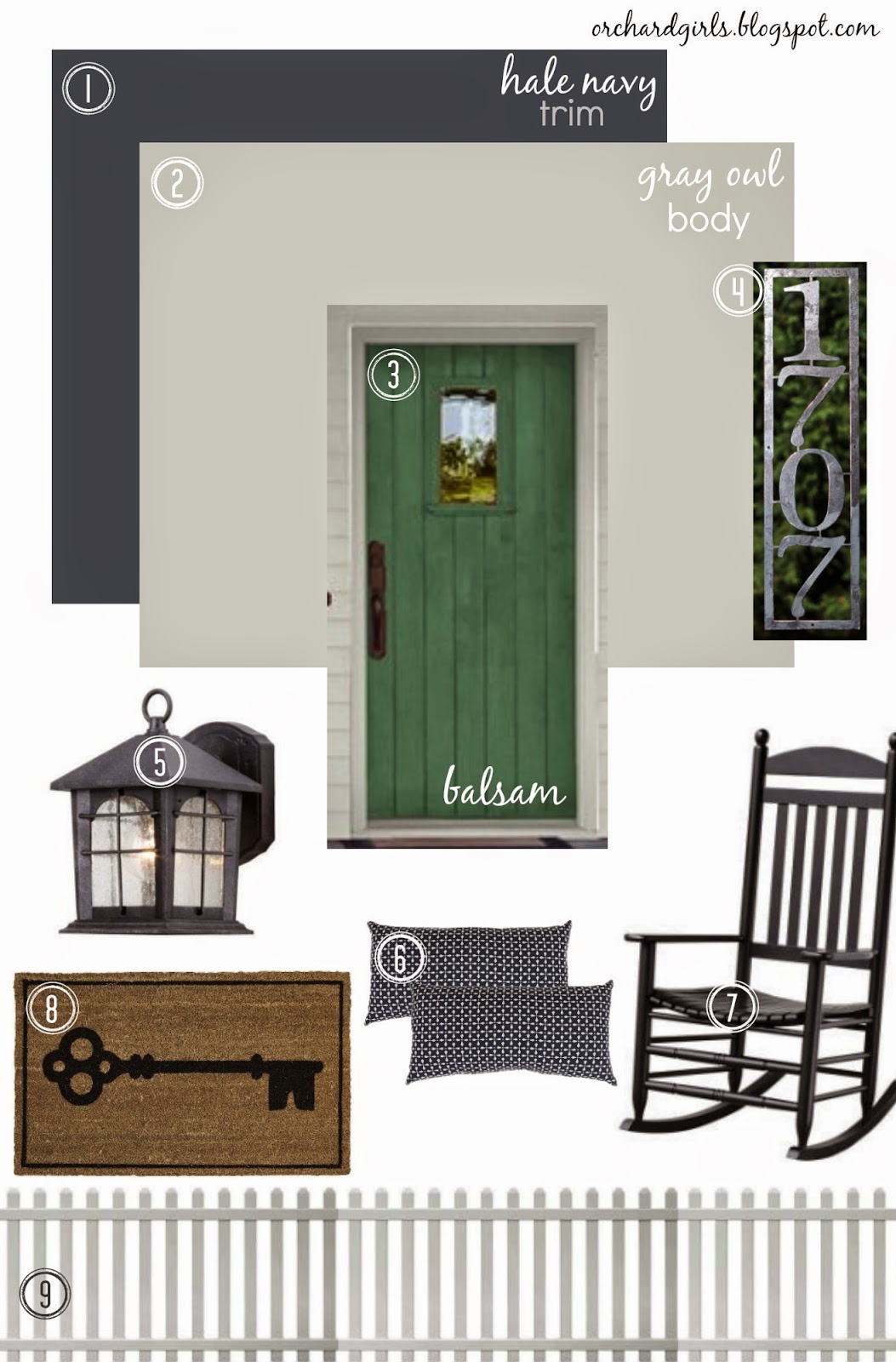 Orchard Girls Home Exterior Mood Board