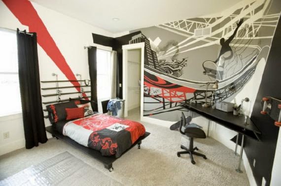 Habitación temática skate - Colores en Casa