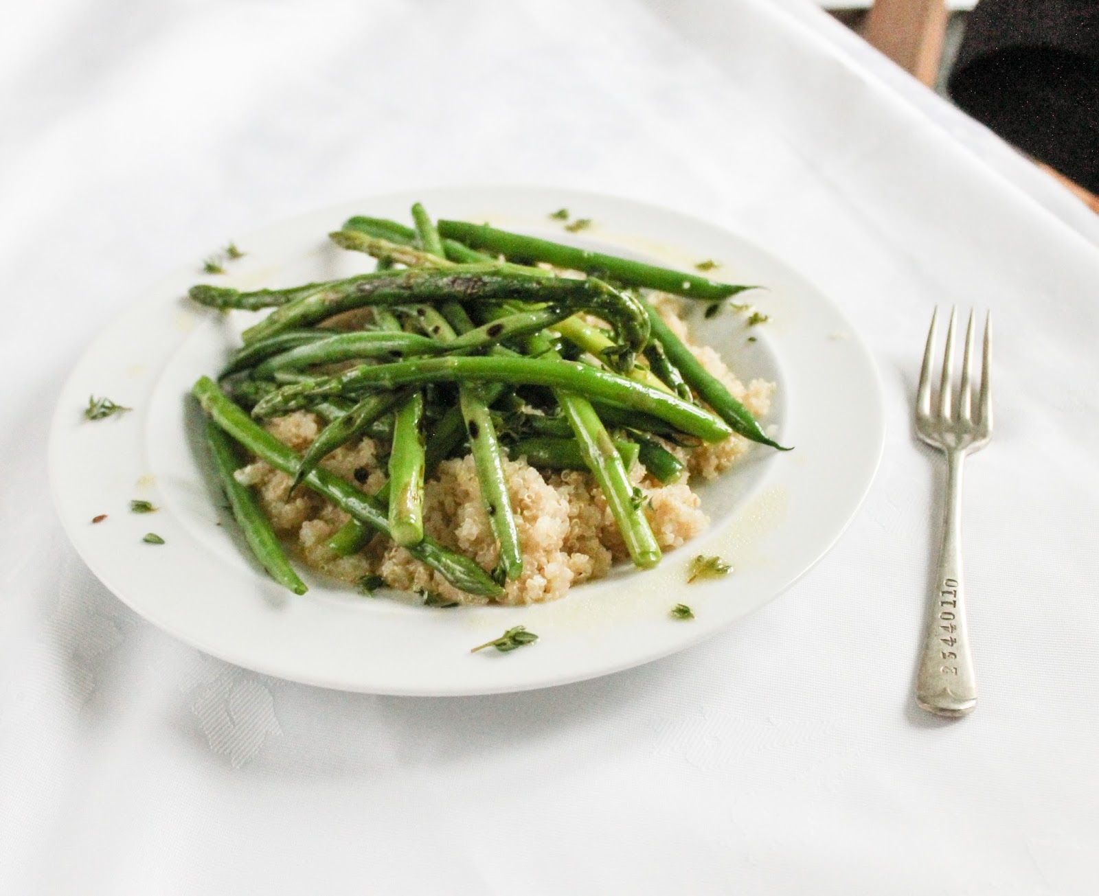 eat like you love yourself Quinoa, Asparagus and Green Beans