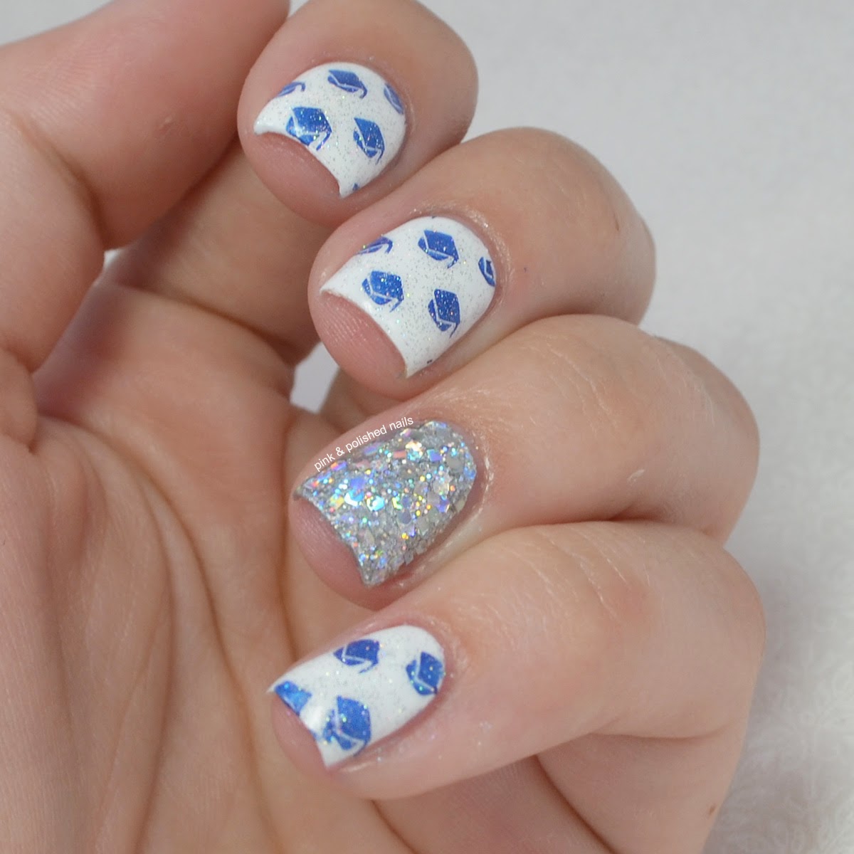 Pink & Polished Belated graduation nails